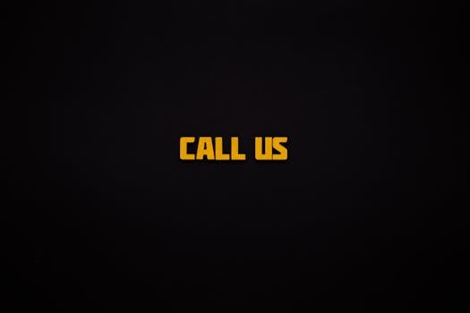 Minimalist design featuring the text 'Call Us' in yellow on a black background for communication-themed visuals.