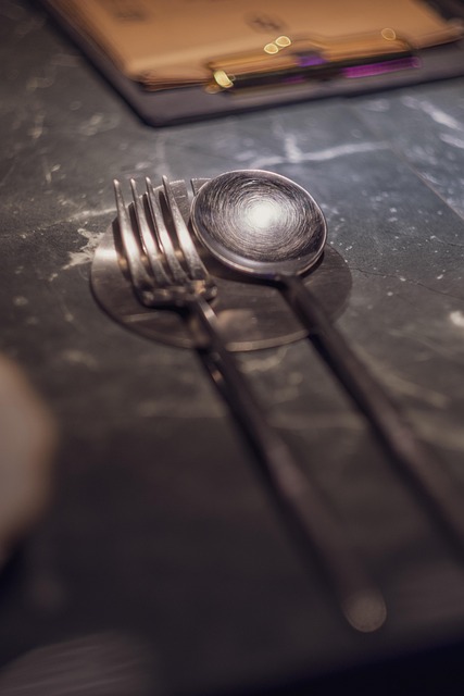 dining table, spoon, fork, cutlery, dining, restaurant