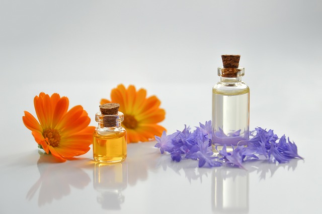 essential oil, flower background, spa, cosmetology, nature, beautiful flowers, cosmetic oil, beauty, flowers, essential oils, glass bottle, calendula, petals, orange, flower wallpaper, cornflowers, blue, medicinal plant, wellness, alternative, therapy, scent, massage, the medicine, treatment, oil, relaxation, aromatic, space for text